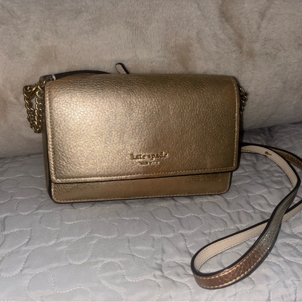 Kate Spade Metallic Gold Crossbody Bag